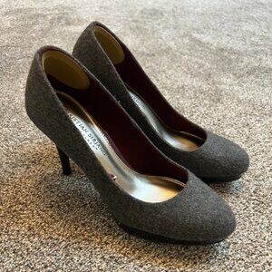 Christian Siriano Kathryn Pumps – Gray Wool/Black Patent – Women’s 7.5 Heels NIB